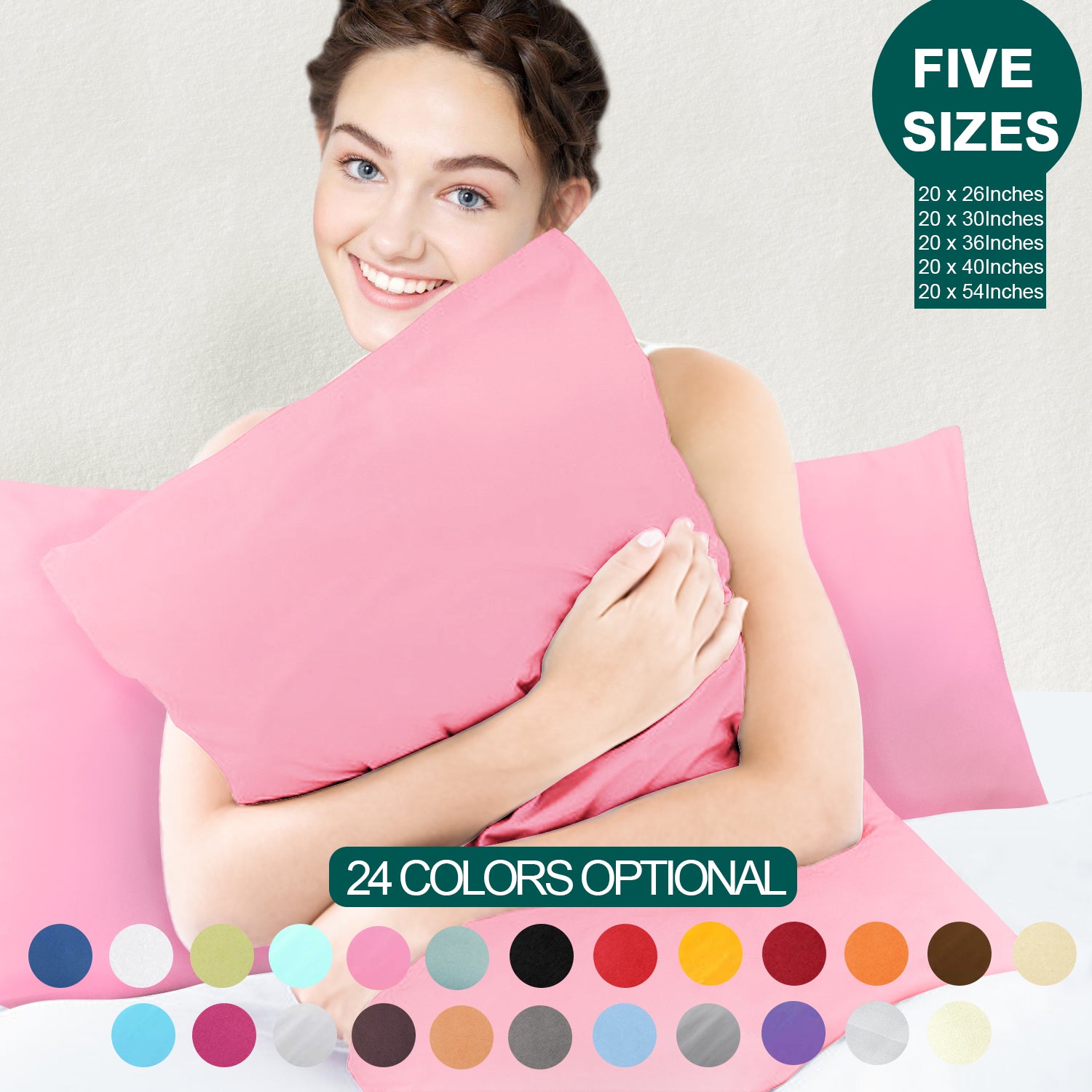 2-Pack Standard Pillowcases – Soft Brushed Microfiber, Wrinkle & Fade Resistant|NTBAY®️