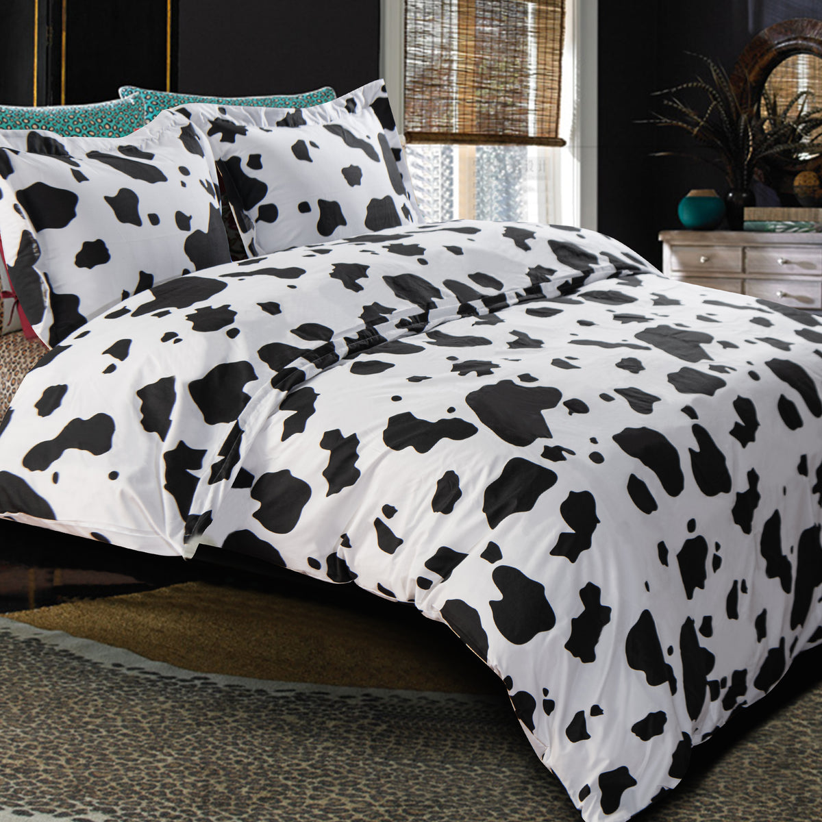 NTBAY 2/3 Pieces Cow Pattern Microfiber Duvet Cover Set - NTBAY