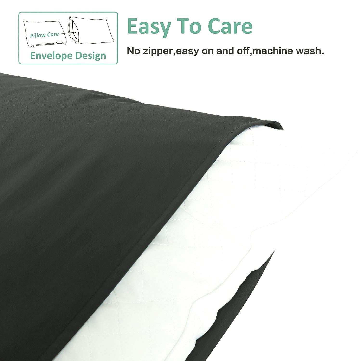 2-Pack Standard Pillowcases – Soft Brushed Microfiber, Wrinkle & Fade Resistant|NTBAY®️