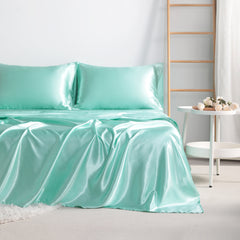 Ntbay 3/4 Pieces Silky Satin Twin Cooling Soft Bed Sheet Set