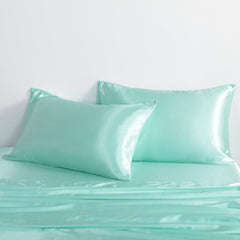 Ntbay 3/4 Pieces Silky Satin Twin Cooling Soft Bed Sheet Set