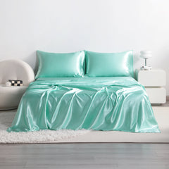 Ntbay 3/4 Pieces Silky Satin Twin Cooling Soft Bed Sheet Set