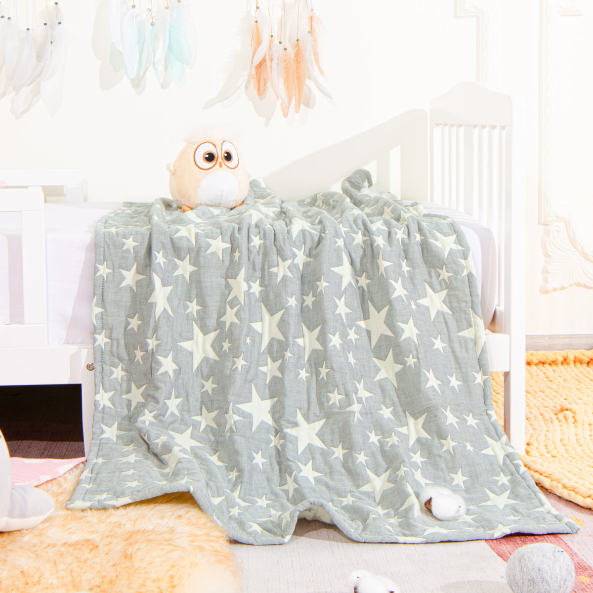 3 Layer Muslin Cotton Jacquard Toddler Blanket|NTBAY®️