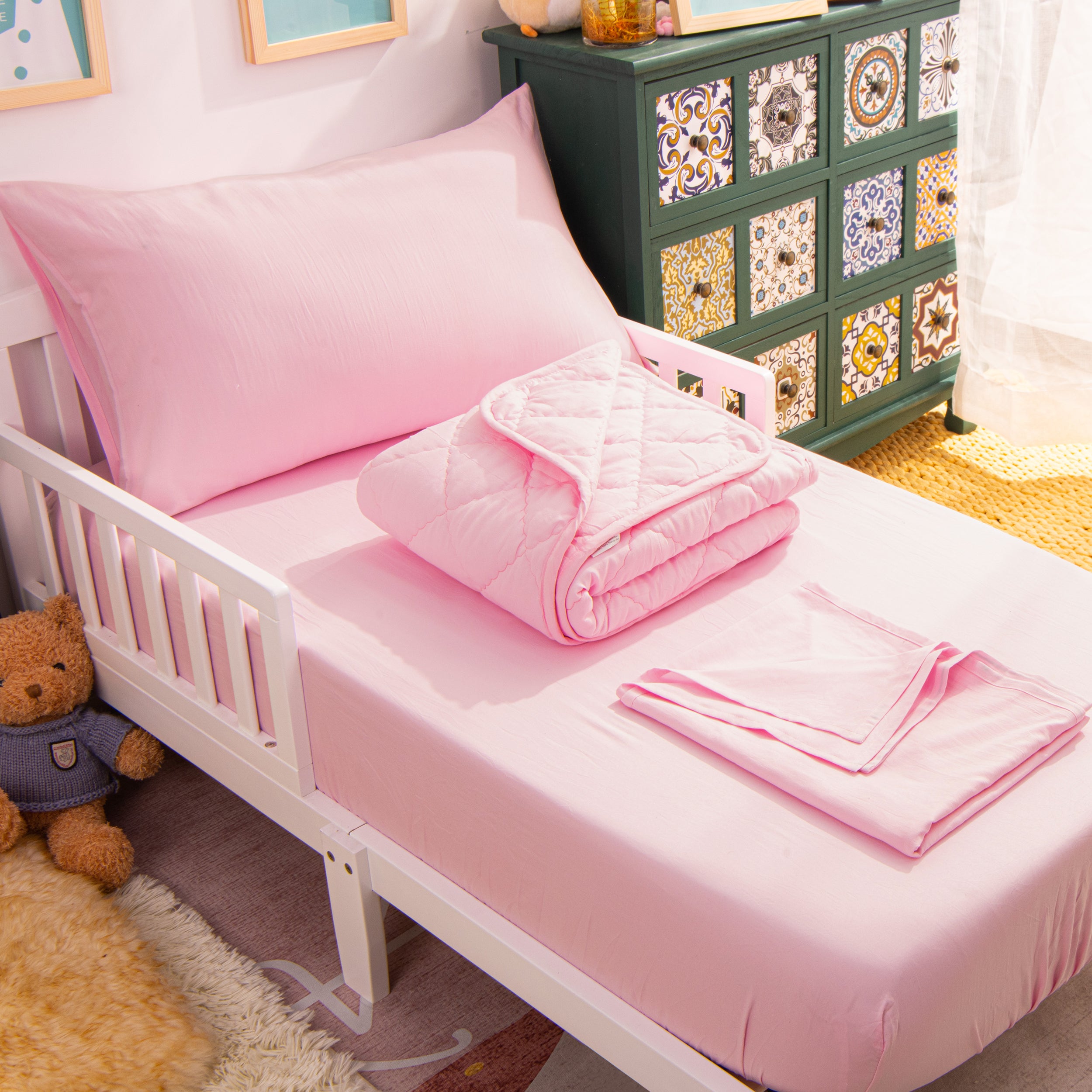 NTBAY Juego de cama suave para niños pequeños de 4 piezas