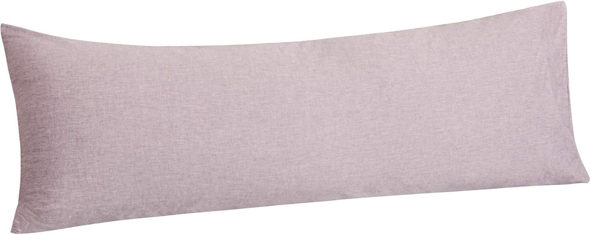 Ntbay Washed Cotton Body Pillow Cover, Breathable Yarn Dyed Solid Envelope Closure