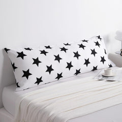 NTBAY Body Star Pillowcase, 1800 Thread Brushed Microfiber Black and White Star Pillow Case, 20x54 Inches