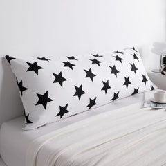 NTBAY Body Star Pillowcase, 1800 Thread Brushed Microfiber Black and White Star Pillow Case, 20x54 Inches