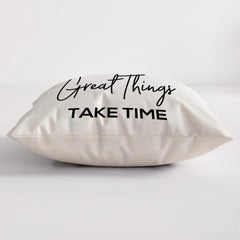 NTBAY Inspirational Linen Throw Pillow Cover with Motivational Words for Living Room Sofa Couch Square Decorative Bed Cushion Cover, 18×18 Inches