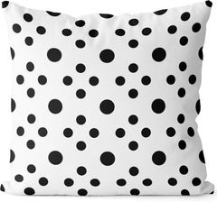 NTBAY Microfiber Throw Pillow Cover Set of 4, Black and White Dot Geometric Pattern for Living Room Sofa Couch Square Decorative Bed Pillow Case, 18 × 18 Inches