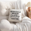 NTBAY Inspirational Linen Throw Pillow Cover with Motivational Words for Living Room Sofa Couch Square Decorative Bed Cushion Cover, 18×18 Inches