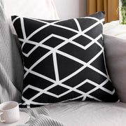 NTBAY Microfiber Decorative Zippered Throw Pillow Cover 18x18, Soft Cozy Black and White Geometric Pattern Square Cushion Case for Sofa Couch Bedroom Car, Rhombus