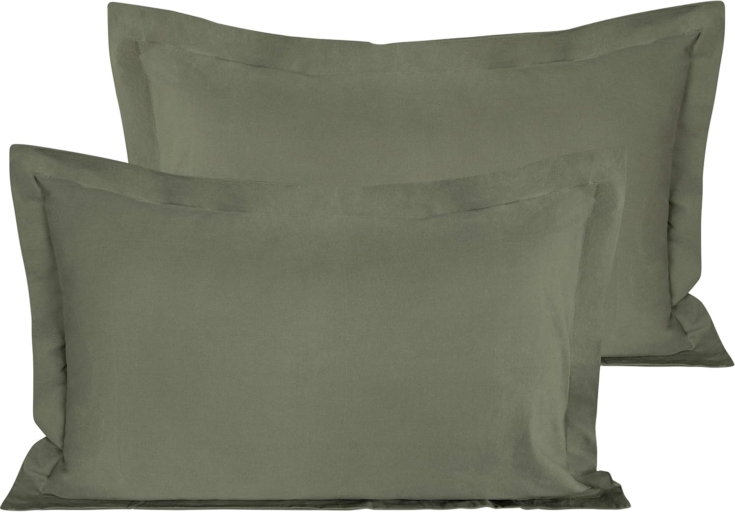 NTBAY 2 Pack Washed Cotton Pillow Shams, Breathable and Comfortable Standard Pillow Cases