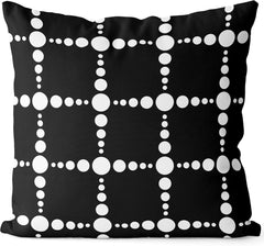 NTBAY Microfiber Throw Pillow Cover Set of 4, Black and White Dot Geometric Pattern for Living Room Sofa Couch Square Decorative Bed Pillow Case, 18 × 18 Inches