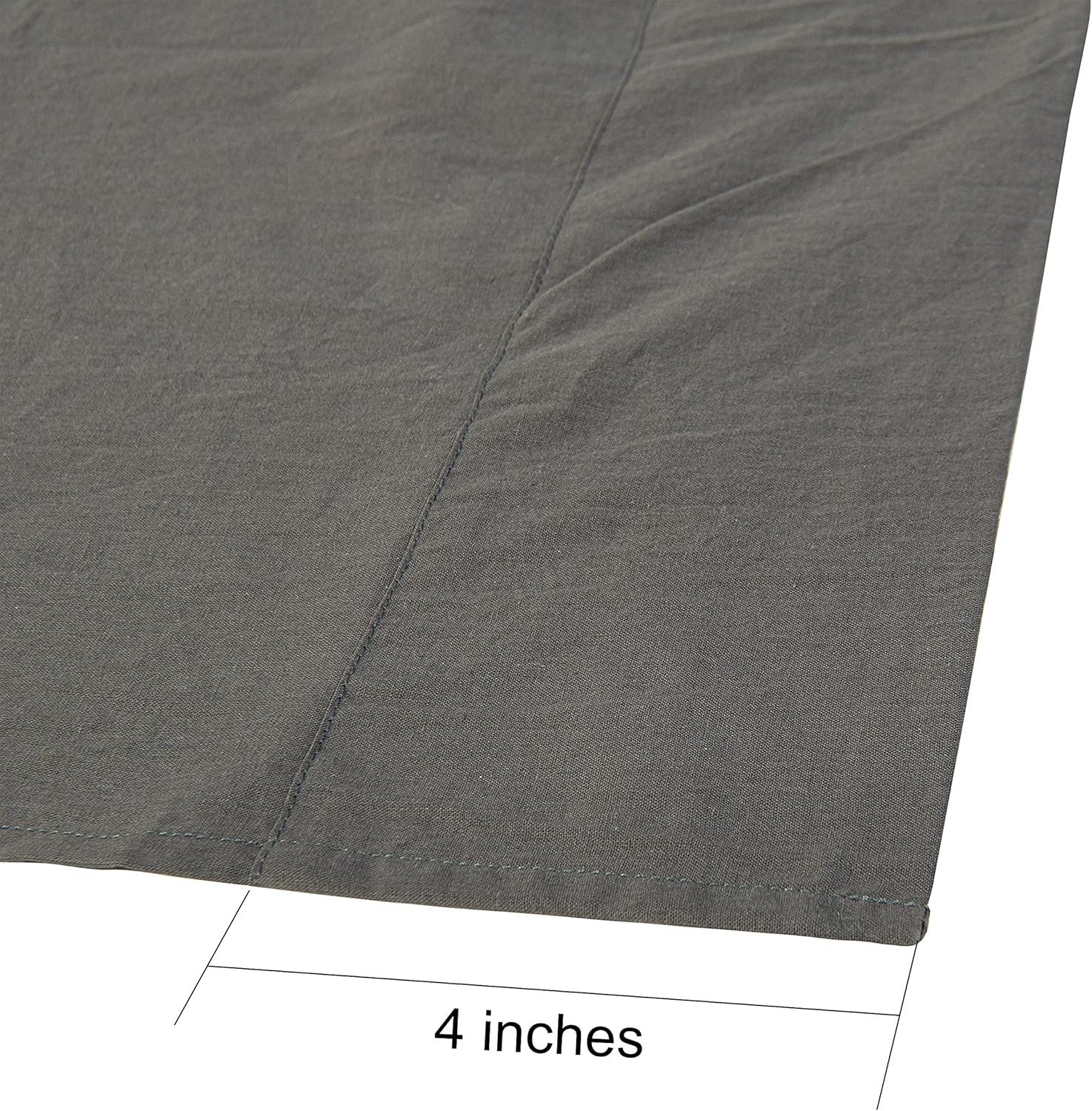 NTBAY Washed Cotton Queen Bedding Flat Sheet, Ultra Soft and Breathable Flat Top Sheet, Dark Grey