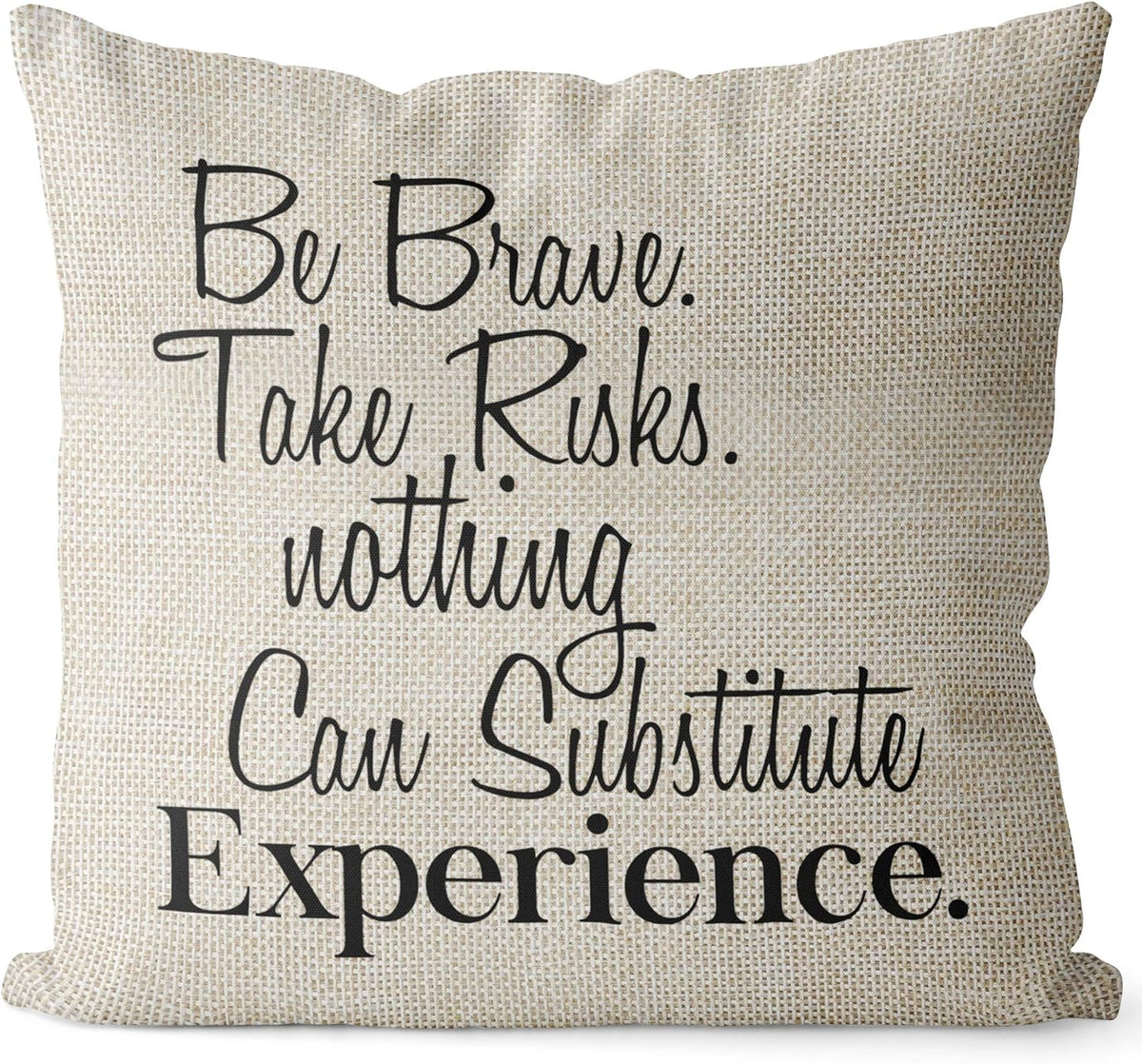 NTBAY Inspirational Linen Throw Pillow Cover with Motivational Words for Living Room Sofa Couch Square Decorative Bed Cushion Cover, 18×18 Inches