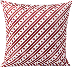 NTBAY Velvet Soft Decorative Square Throw Pillow Cover, Red and White Twill Dots Pattern Cushion Case, for Christmas Decor Sofa Couch Living Room Bedroom, 18x18 Inches 45x45 cm