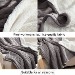 NTBAY Cable Knitted Sherpa Blanket - NTBAY