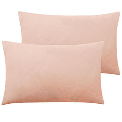 NTBAY 2 Pack Cozy Velvet Throw Pillow Cover 12 x 20 inches / Light Pink - NTBAY