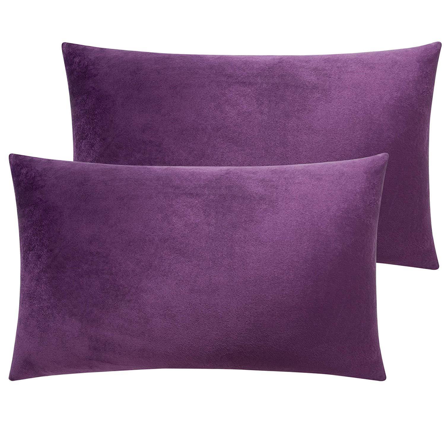 Velvet Pillow Cover (Set of 2 Pillow Covers Only) (Set of 2) WARISI Color: Purple