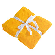 NTBAY Eco-friendly Materials Cotton Alternative 51 x 67 Inches Cable Knitted Throw Blanket Golden Yellow / Throw (51 x 67 inches) - NTBAY